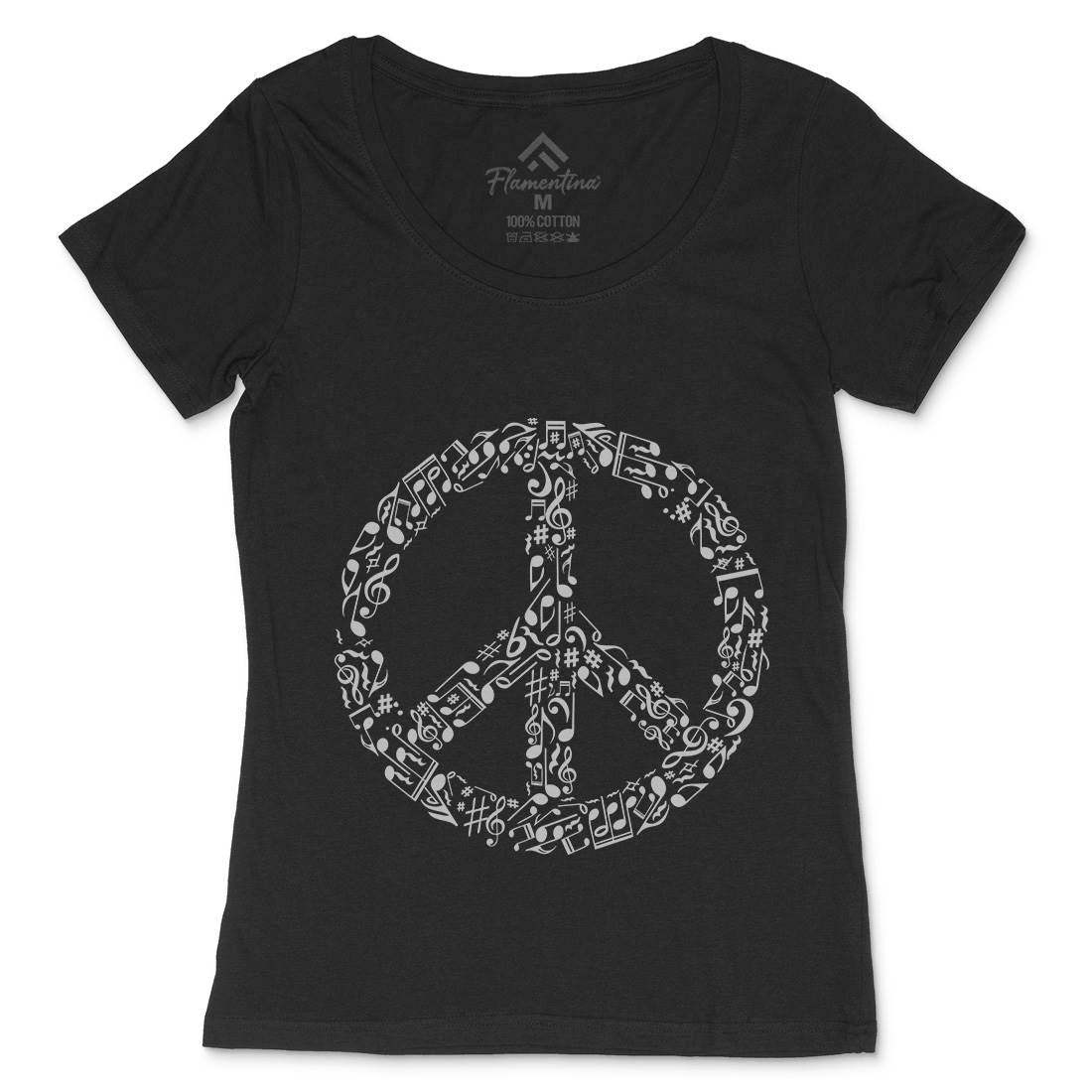 Rhyme In Womens Scoop Neck T-Shirt Peace B072