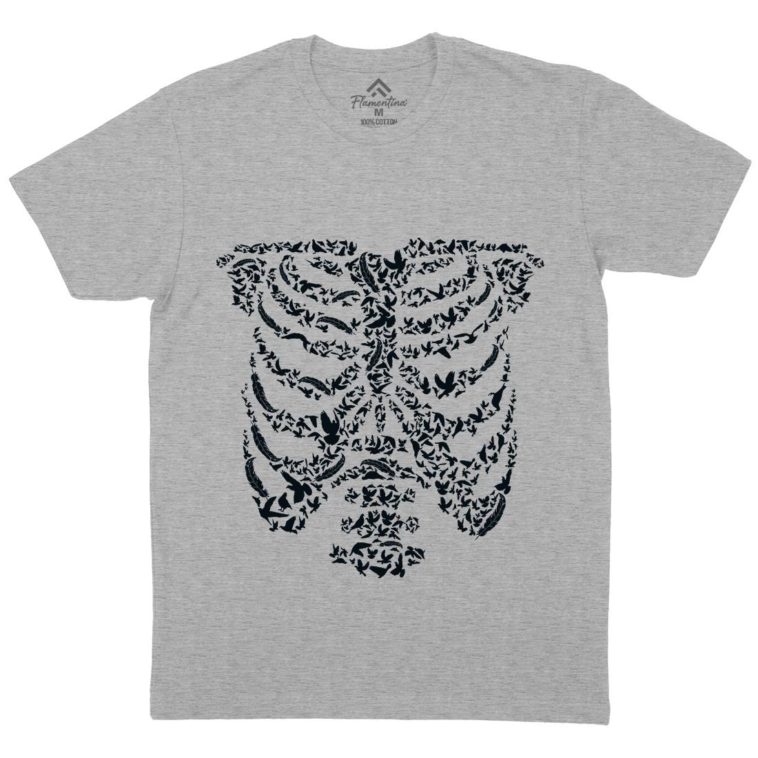 Ribcage Bird Mens Crew Neck T-Shirt Animals B073