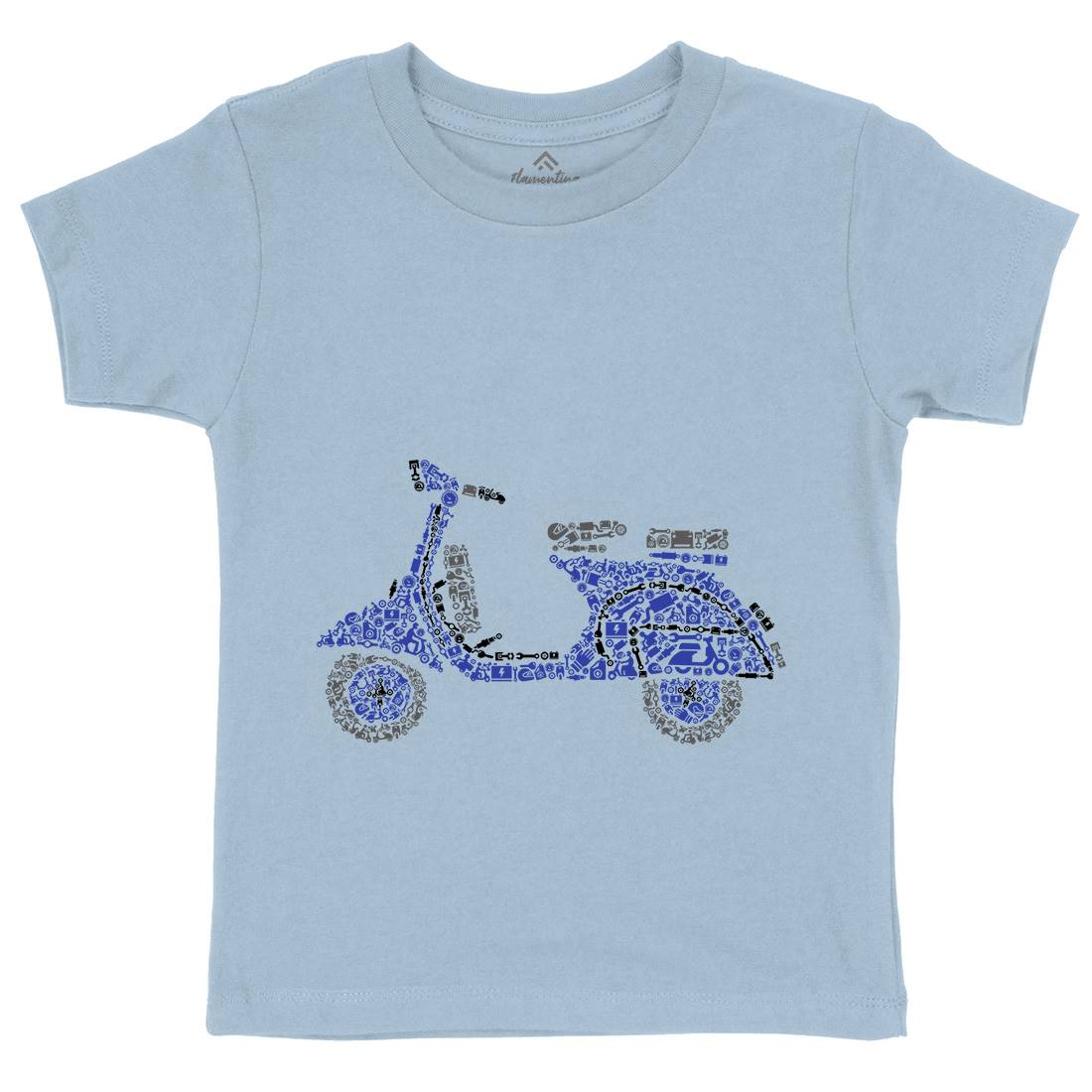 Scooter Kids Crew Neck T-Shirt Motorcycles B074