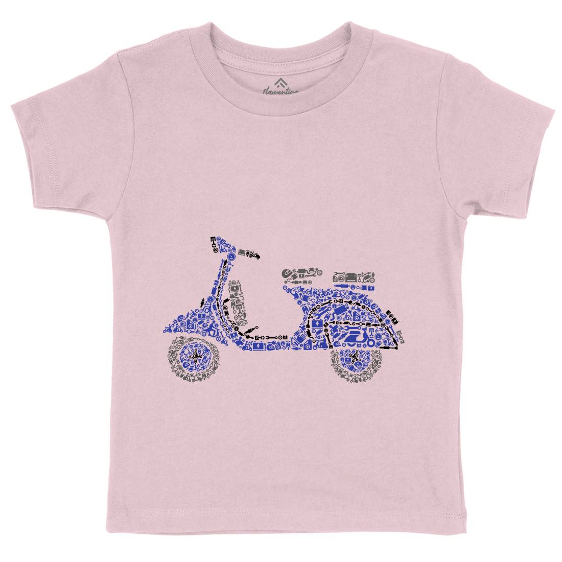 Scooter Kids Organic Crew Neck T-Shirt Motorcycles B074