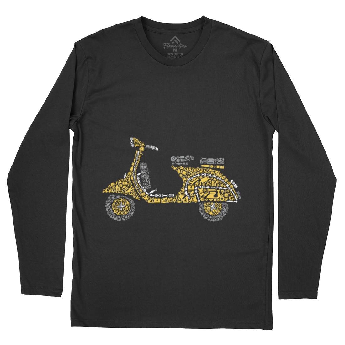 Scooter Mens Long Sleeve T-Shirt Motorcycles B074