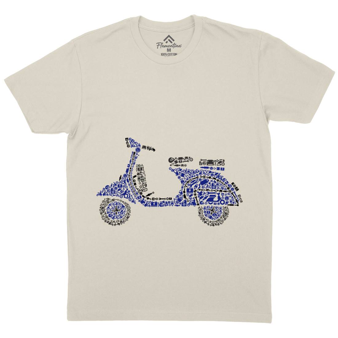 Scooter Mens Organic Crew Neck T-Shirt Motorcycles B074