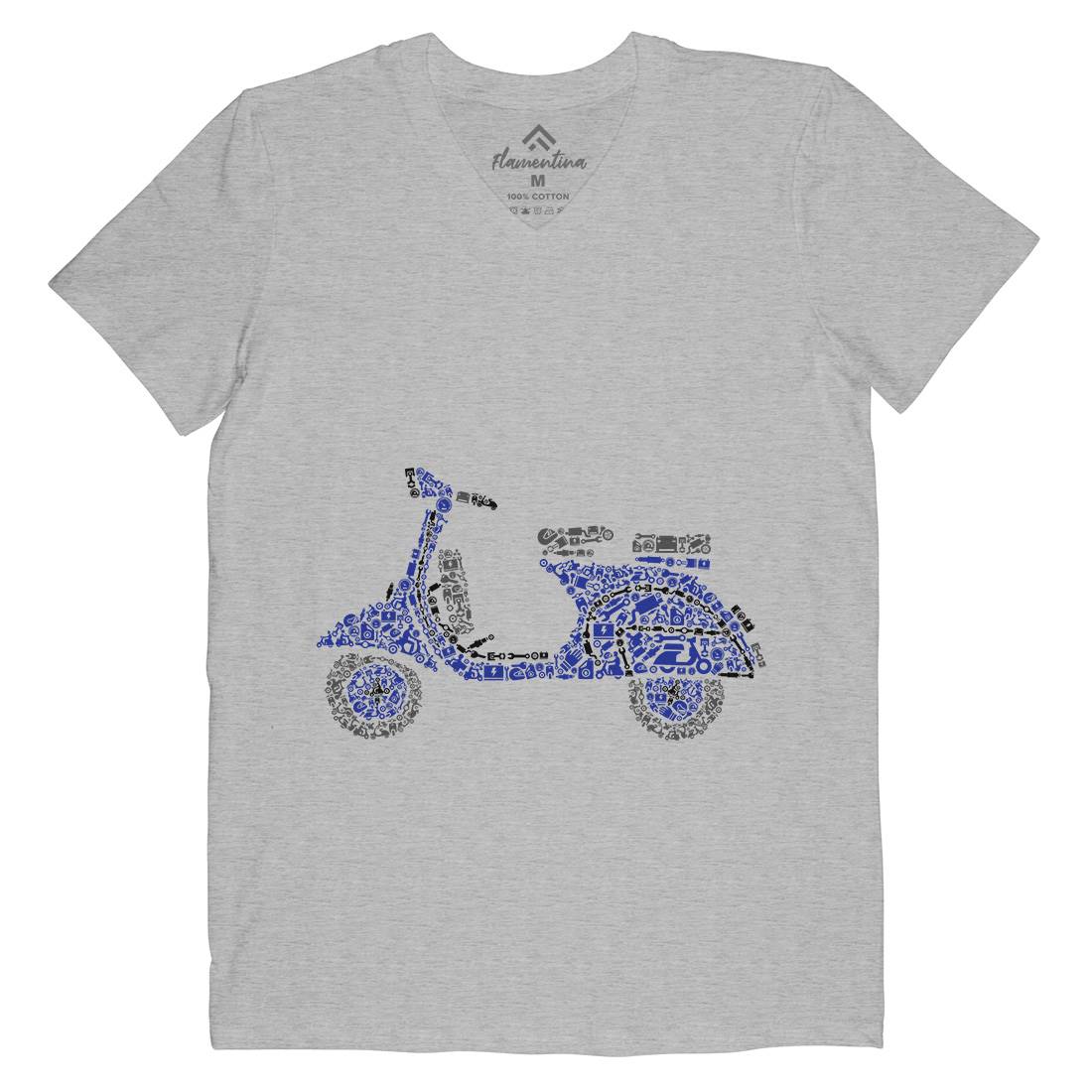 Scooter Mens V-Neck T-Shirt Motorcycles B074