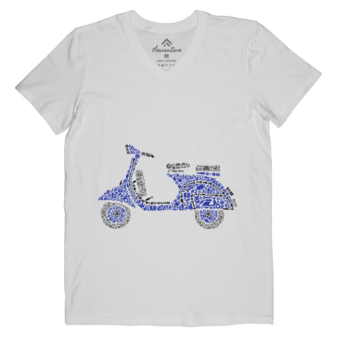 Scooter Mens V-Neck T-Shirt Motorcycles B074