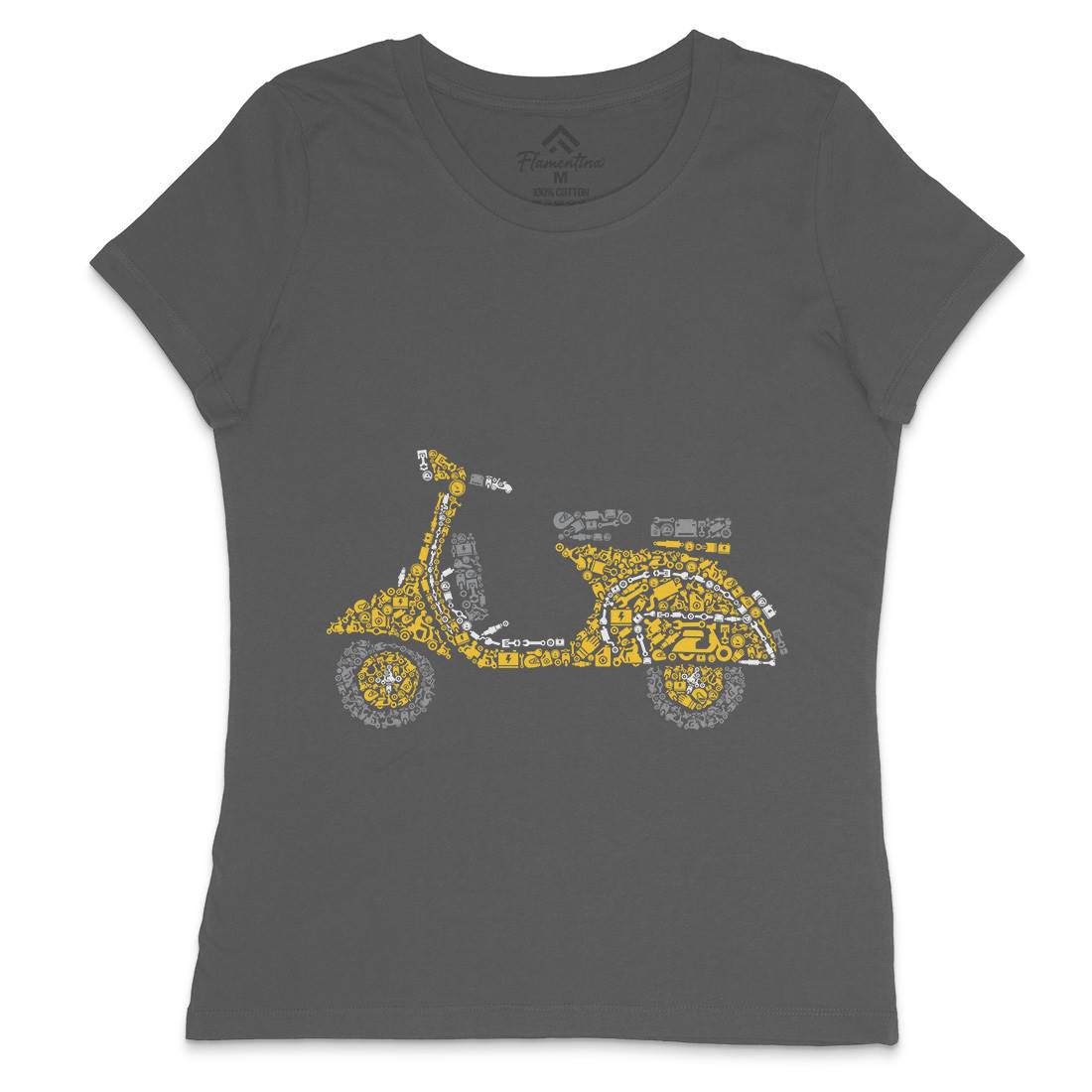 Scooter Womens Crew Neck T-Shirt Motorcycles B074