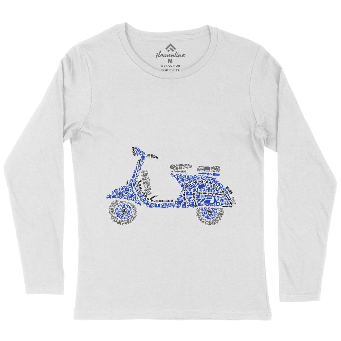 Scooter Womens Long Sleeve T-Shirt Motorcycles B074