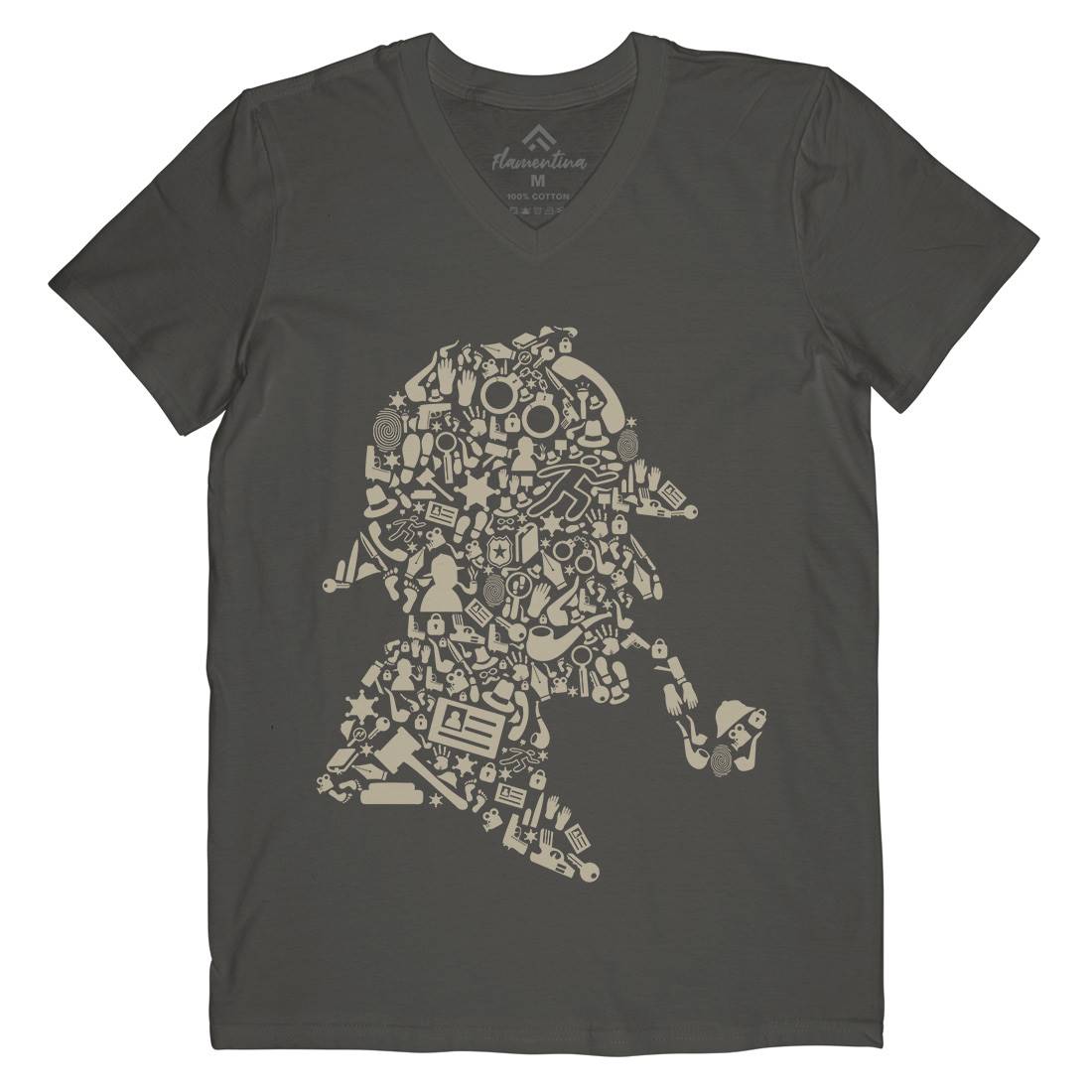 Detective Mens V-Neck T-Shirt Retro B076