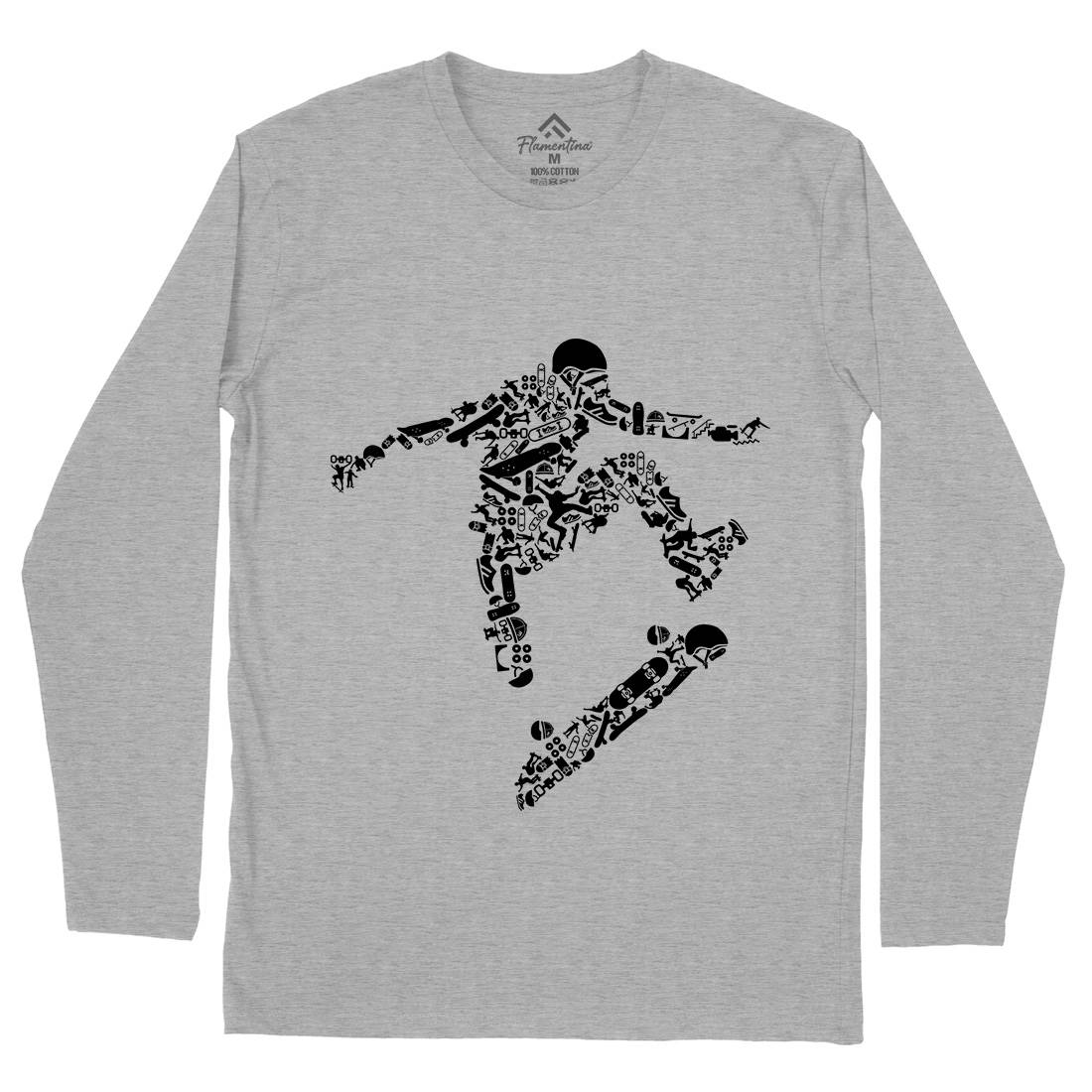 Skater Mens Long Sleeve T-Shirt Skate B077