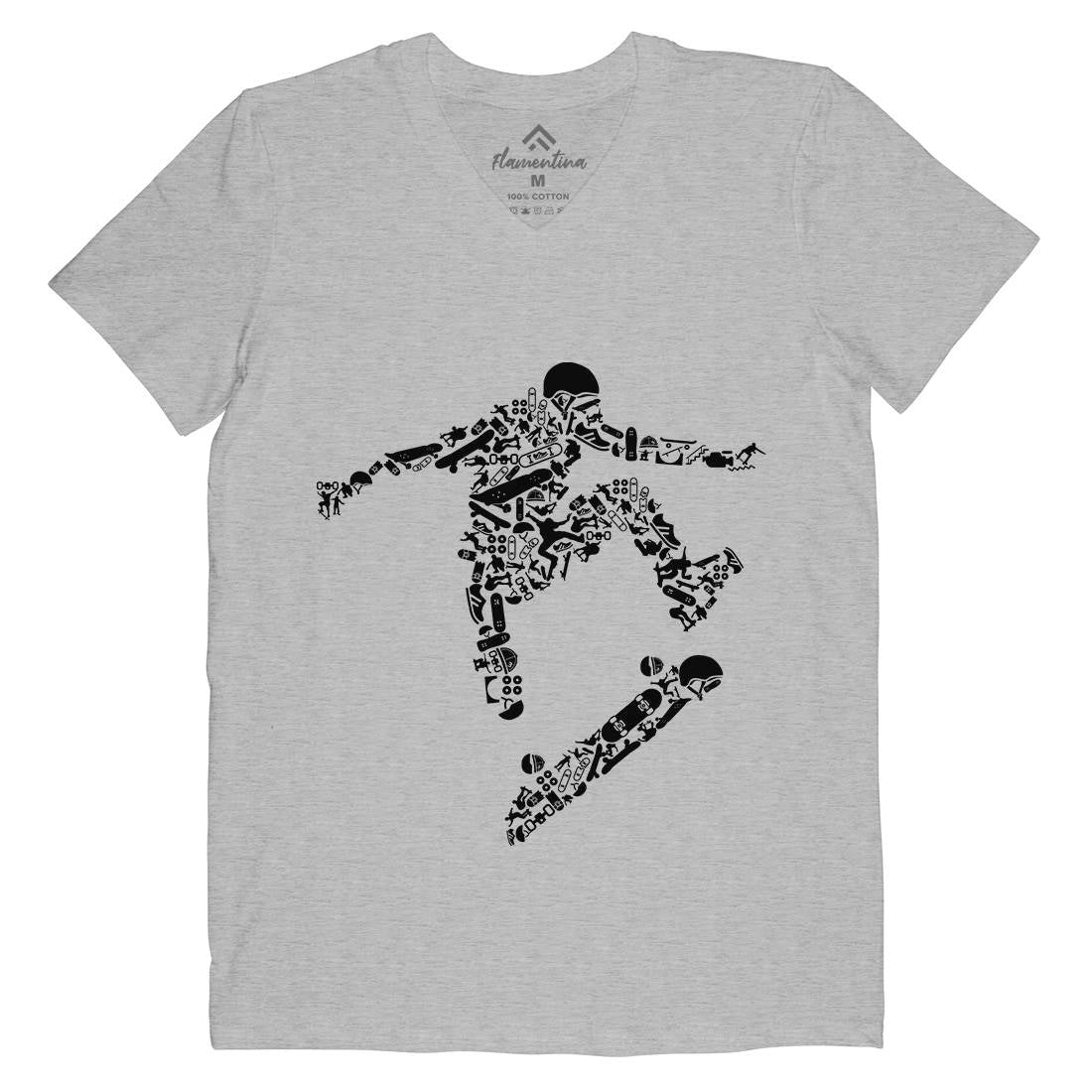 Skater Mens V-Neck T-Shirt Skate B077