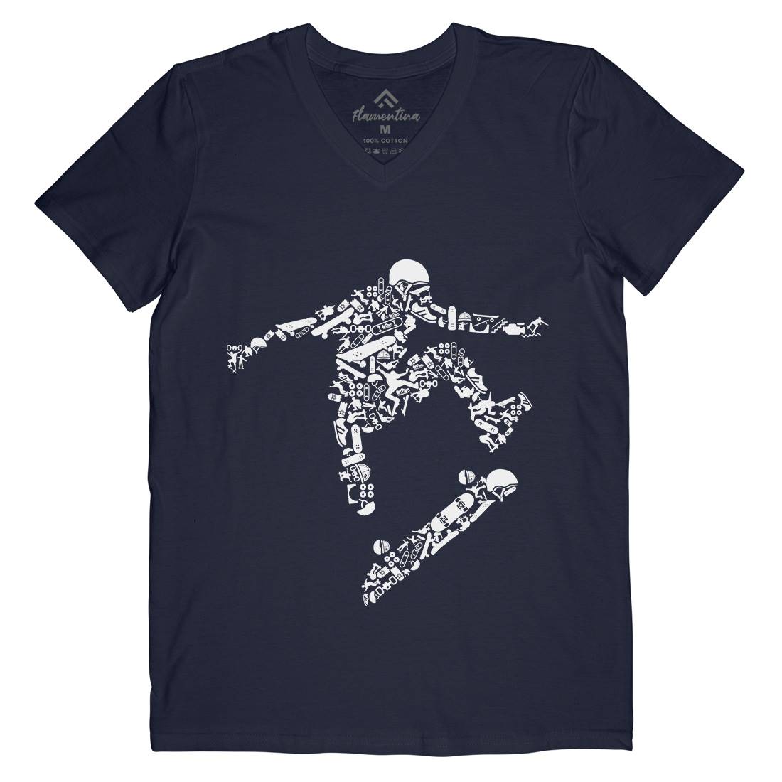 Skater Mens Organic V-Neck T-Shirt Skate B077