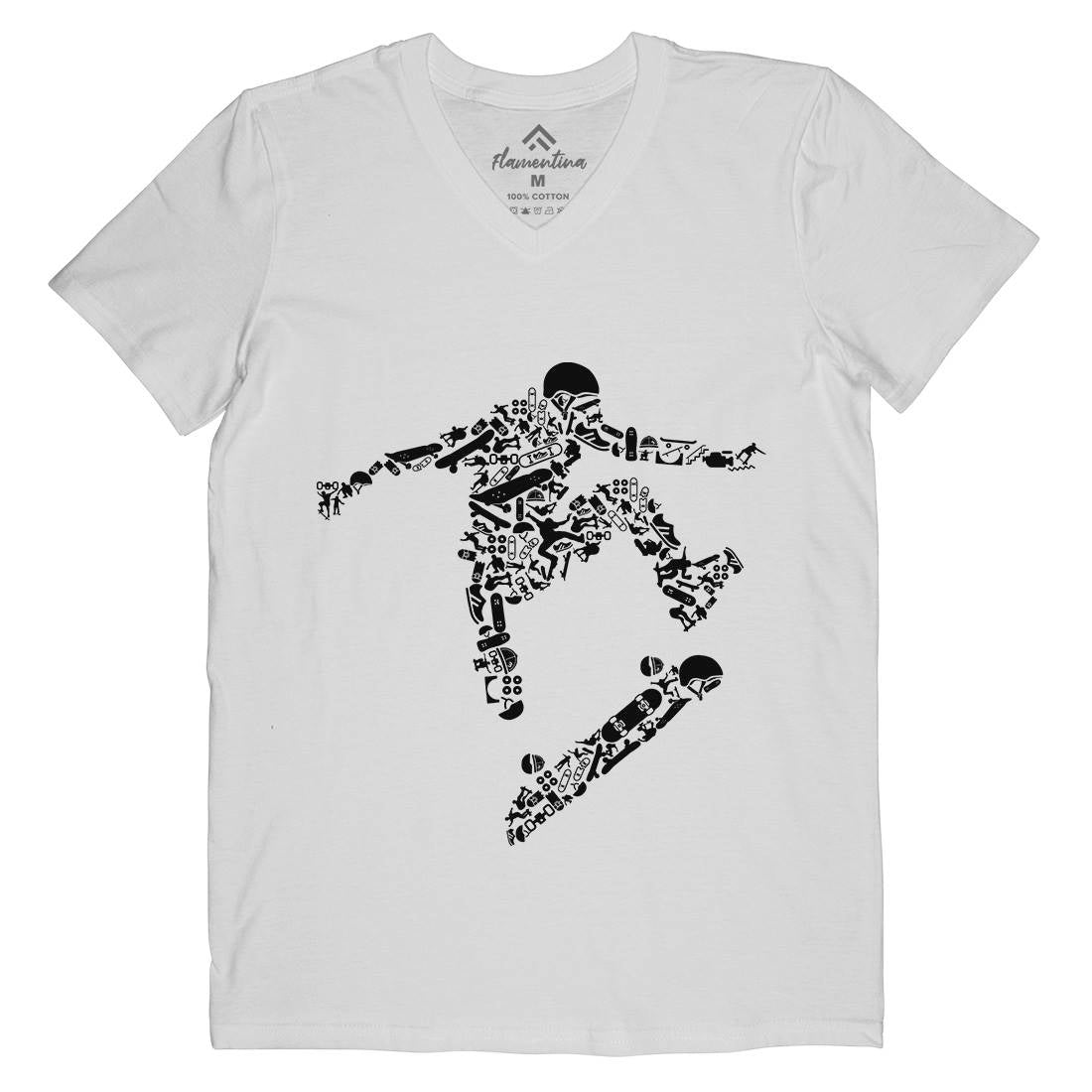 Skater Mens V-Neck T-Shirt Skate B077