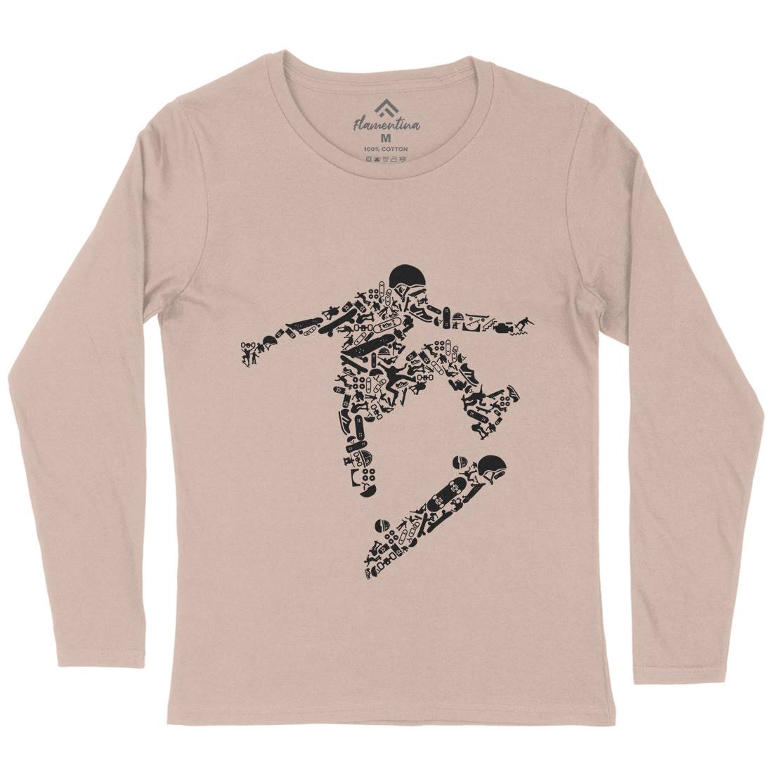 Skater Womens Long Sleeve T-Shirt Skate B077