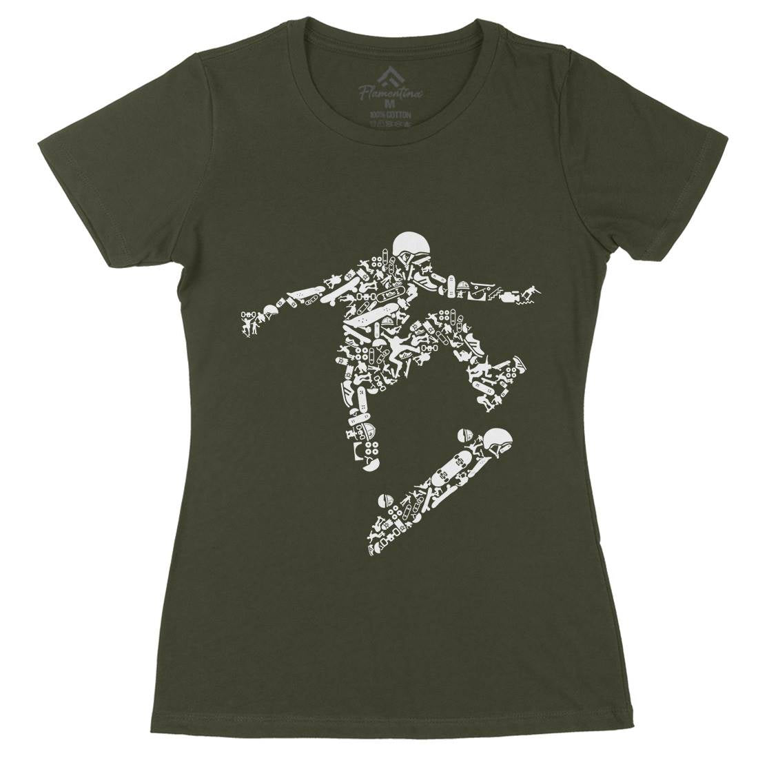 Skater Womens Organic Crew Neck T-Shirt Skate B077