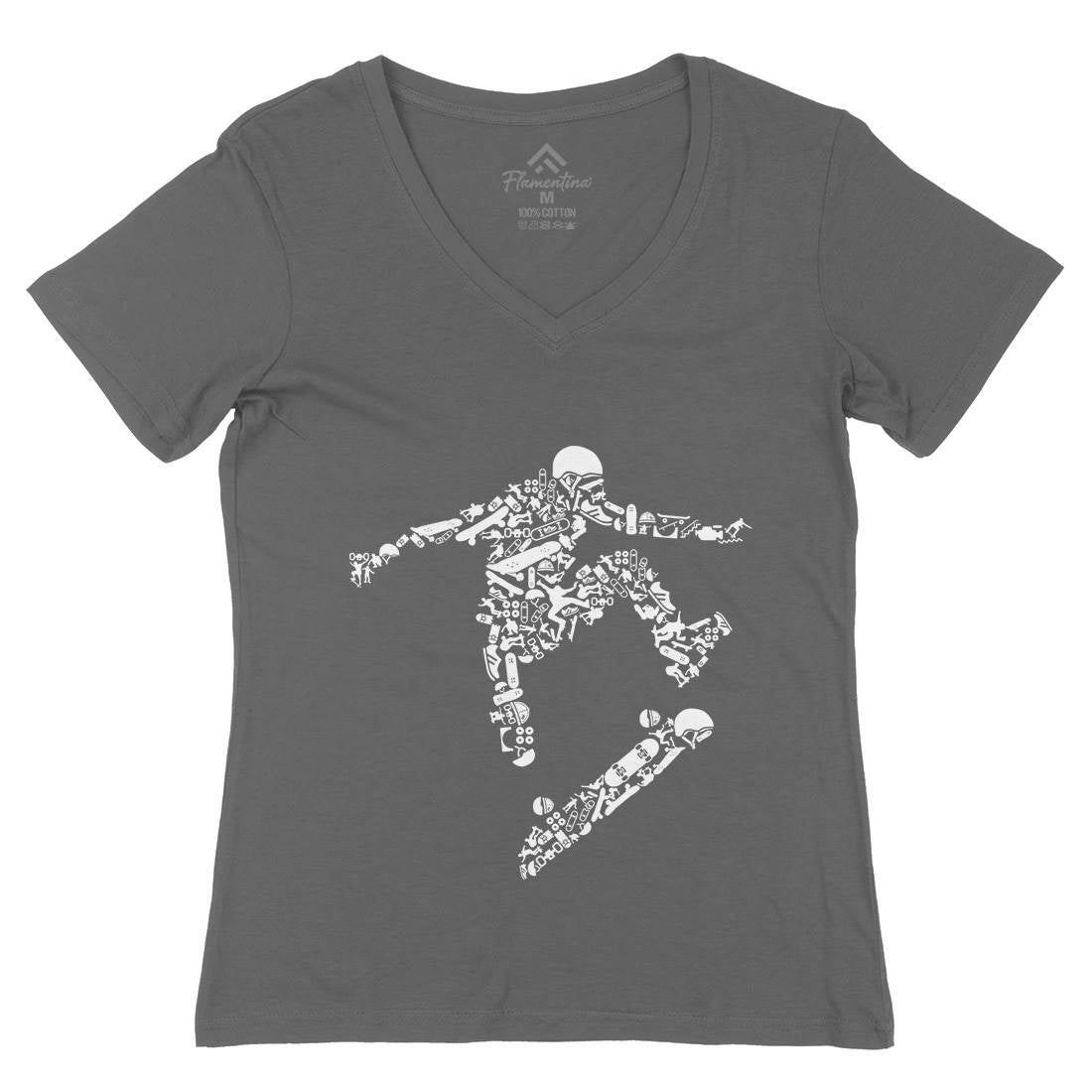 Skater Womens Organic V-Neck T-Shirt Skate B077