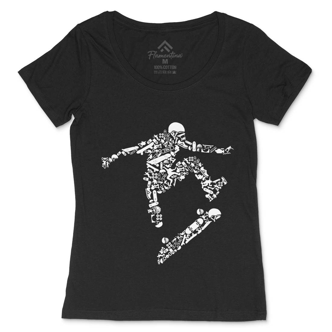 Skater Womens Scoop Neck T-Shirt Skate B077