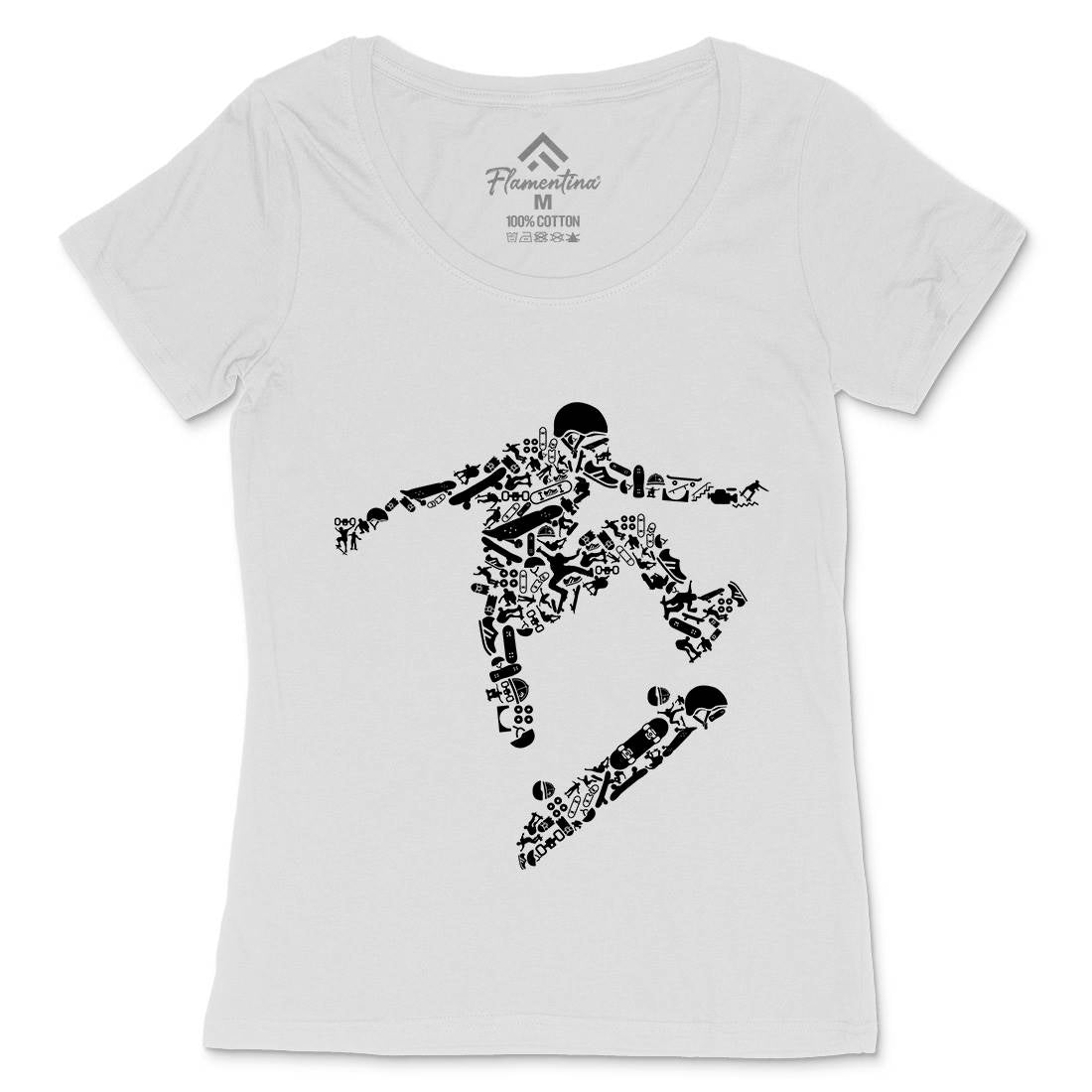 Skater Womens Scoop Neck T-Shirt Skate B077