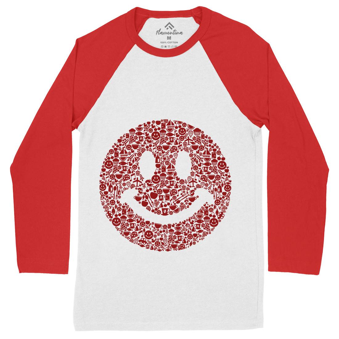 Smile Mens Long Sleeve Baseball T-Shirt Retro B080