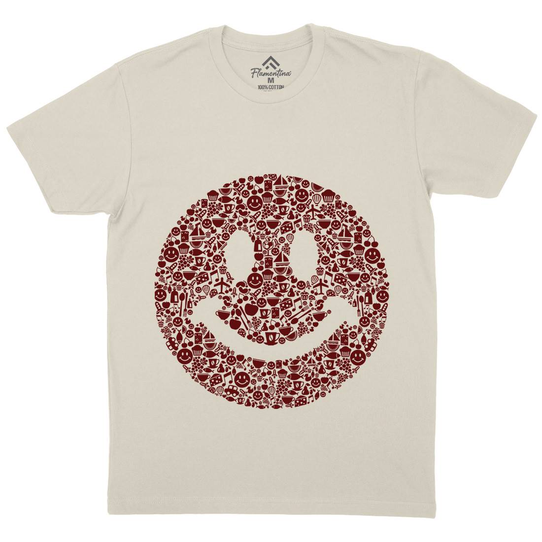 Smile Mens Organic Crew Neck T-Shirt Retro B080