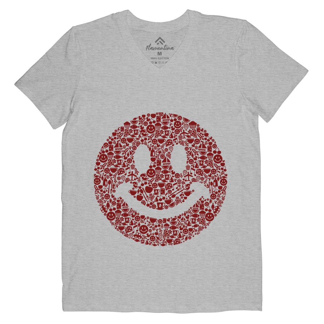 Smile Mens V-Neck T-Shirt Retro B080