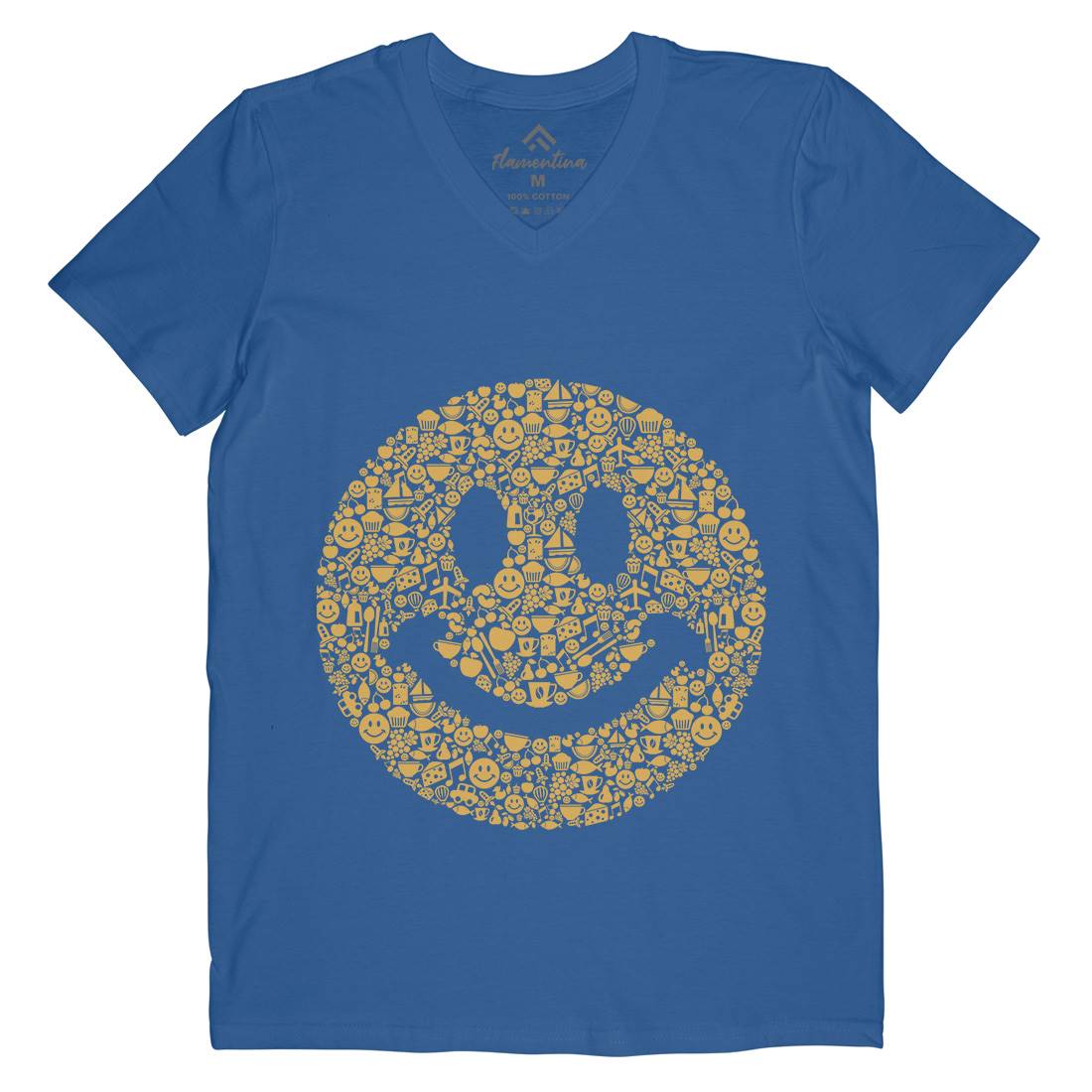Smile Mens V-Neck T-Shirt Retro B080