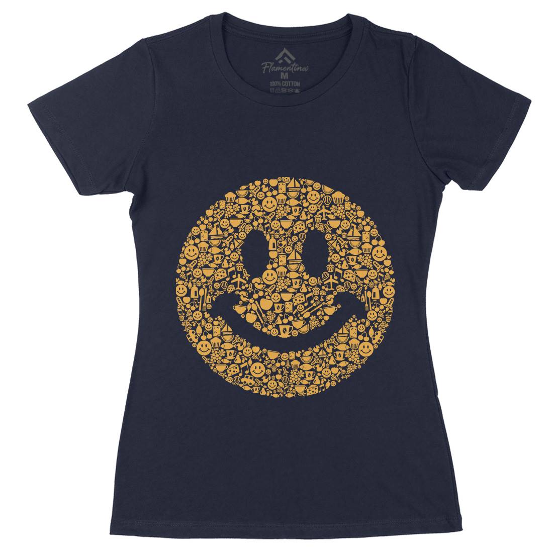 Smile Womens Organic Crew Neck T-Shirt Retro B080