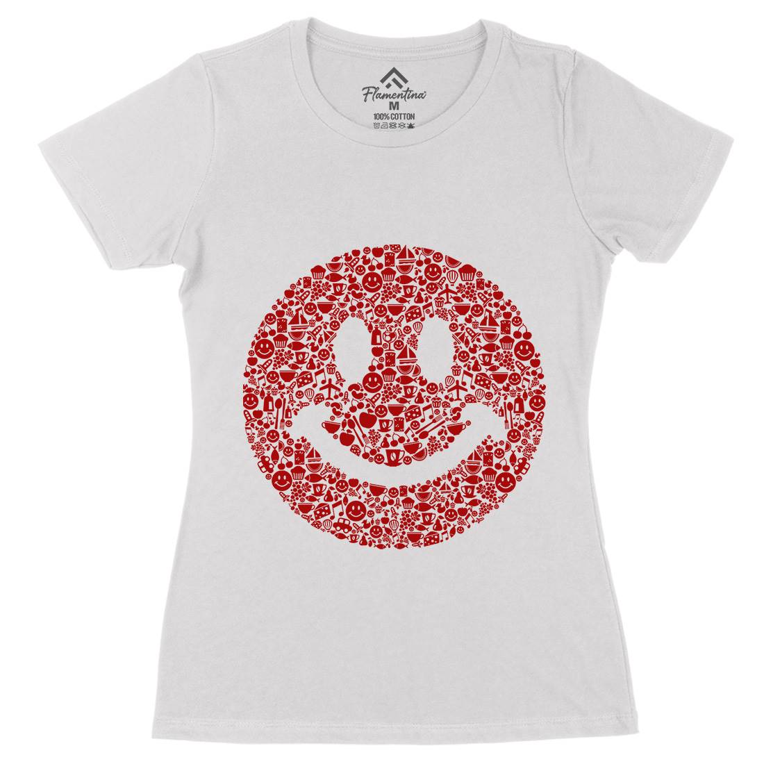 Smile Womens Organic Crew Neck T-Shirt Retro B080