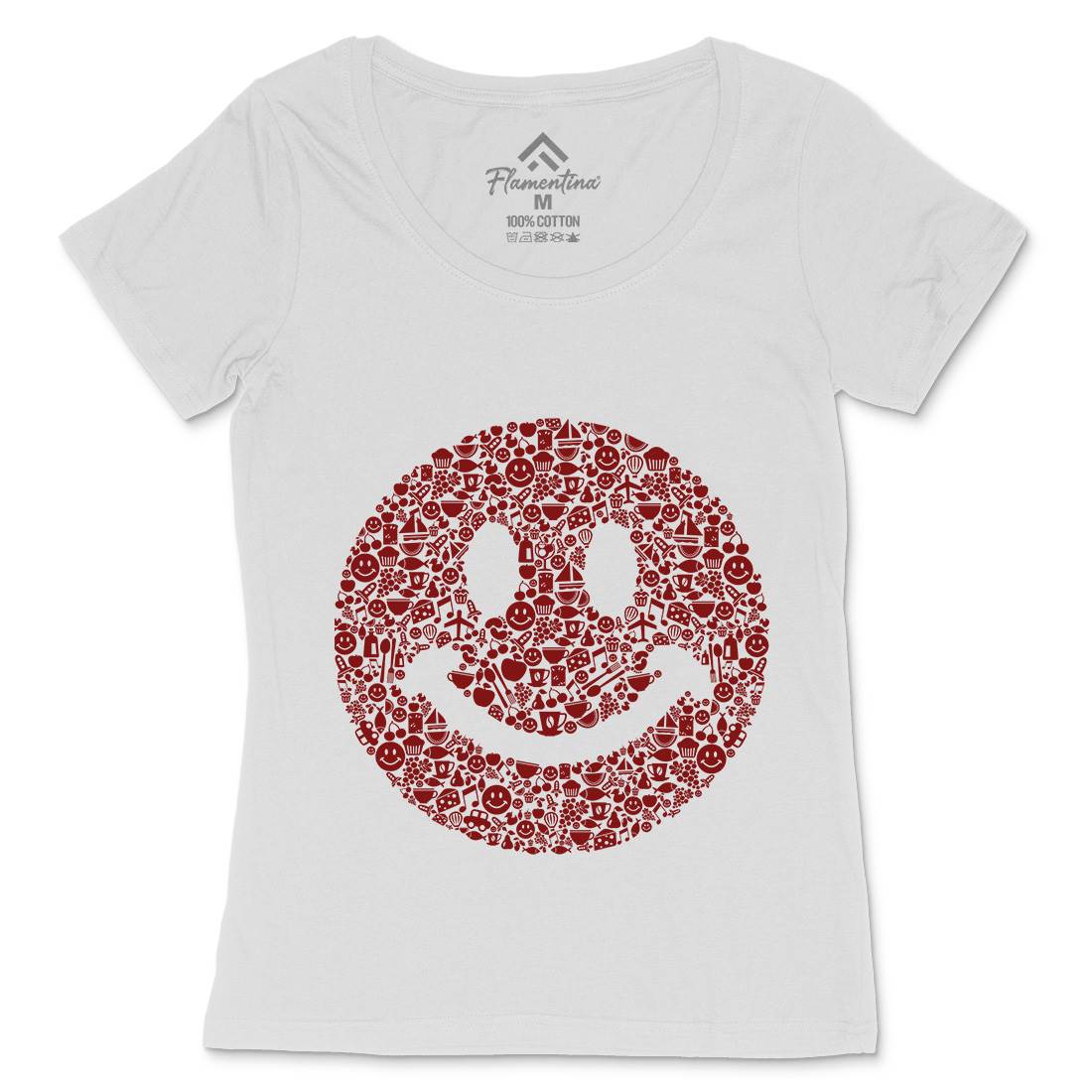 Smile Womens Scoop Neck T-Shirt Retro B080