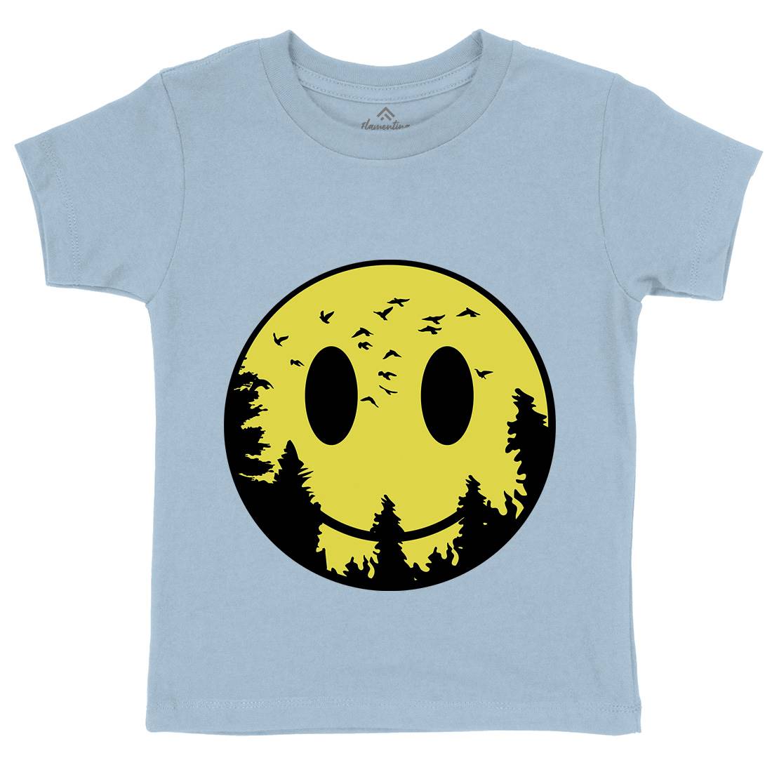 Smile Moon Kids Organic Crew Neck T-Shirt Retro B081