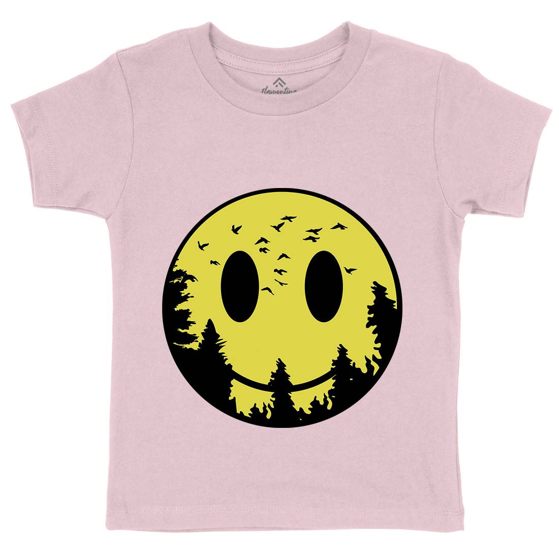 Smile Moon Kids Crew Neck T-Shirt Retro B081