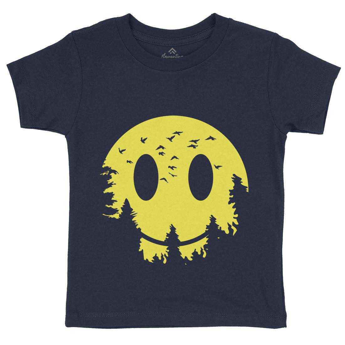 Smile Moon Kids Organic Crew Neck T-Shirt Retro B081