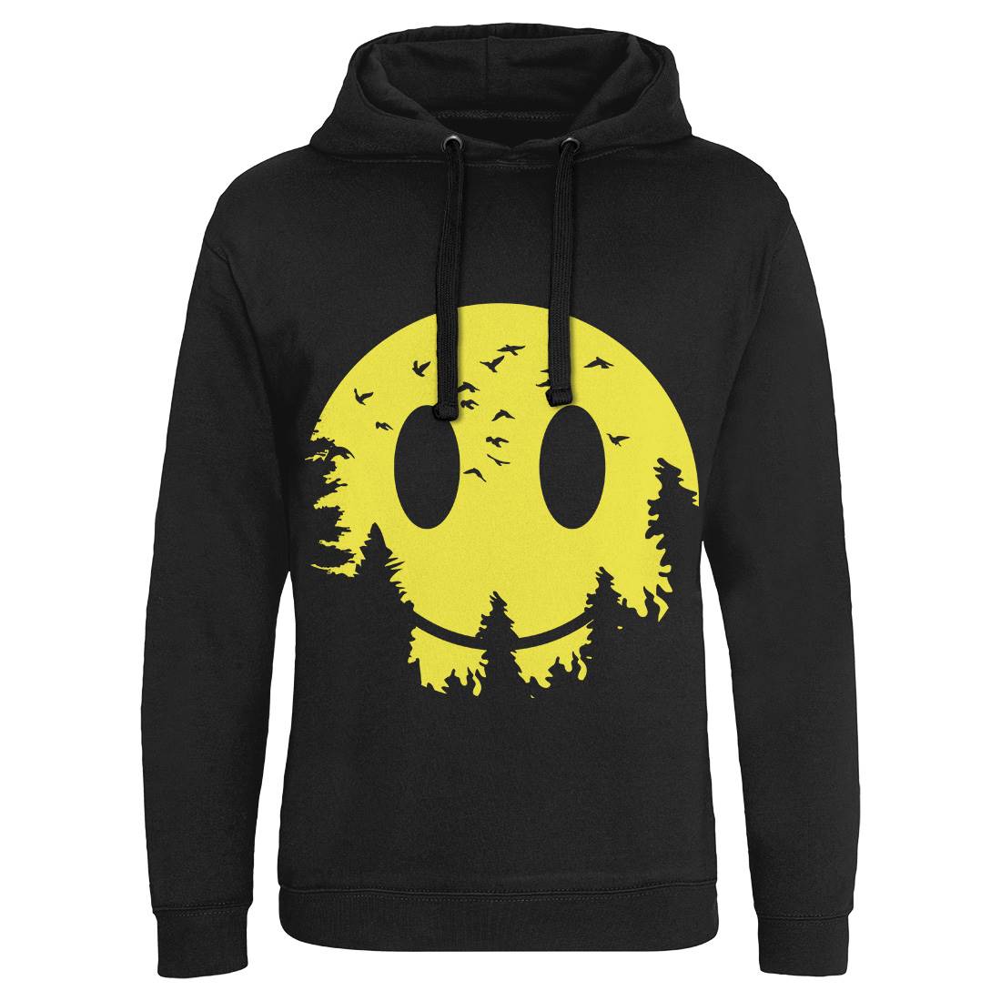 Smile Moon Mens Hoodie Without Pocket Retro B081