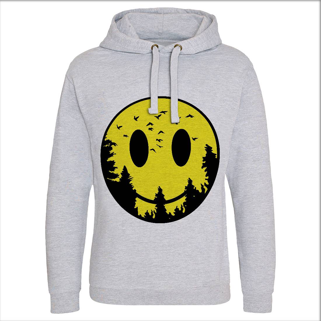 Smile Moon Mens Hoodie Without Pocket Retro B081