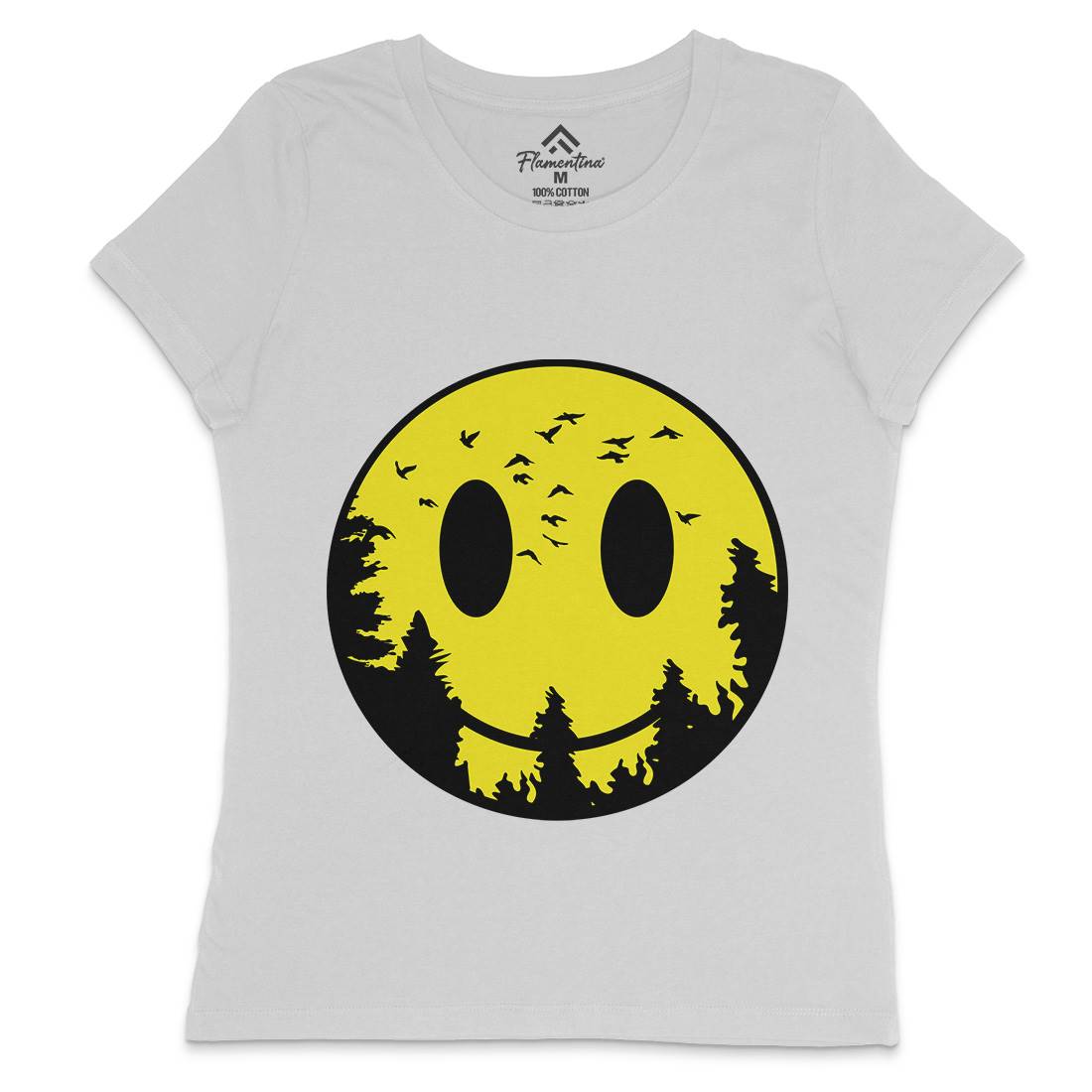 Smile Moon Womens Crew Neck T-Shirt Retro B081