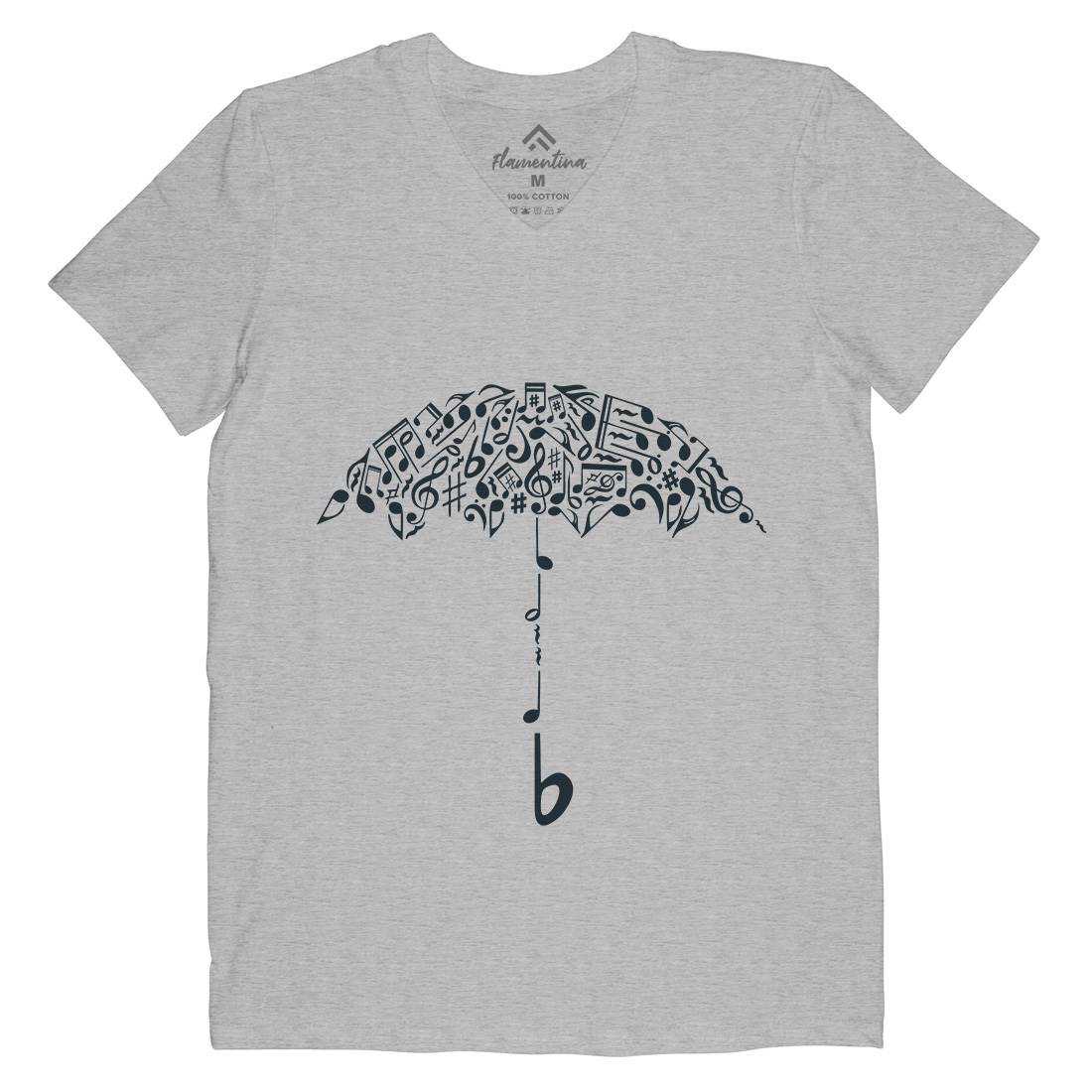 Sound Of Rain Mens V-Neck T-Shirt Music B084