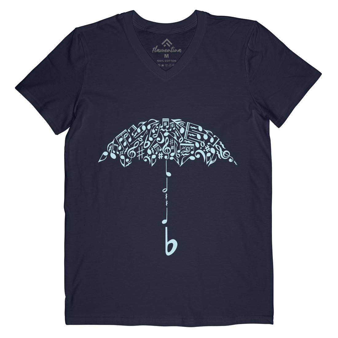 Sound Of Rain Mens Organic V-Neck T-Shirt Music B084
