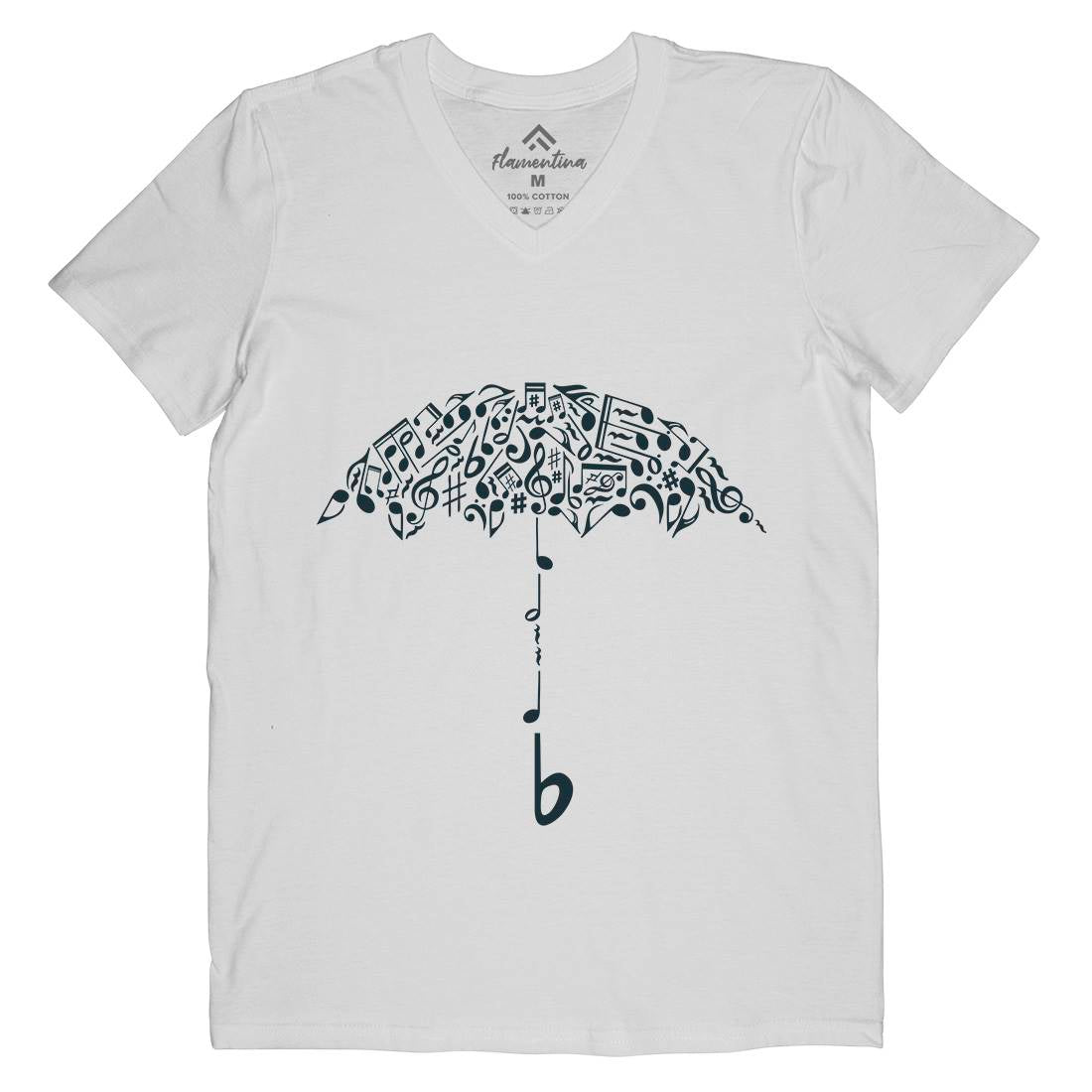 Sound Of Rain Mens Organic V-Neck T-Shirt Music B084
