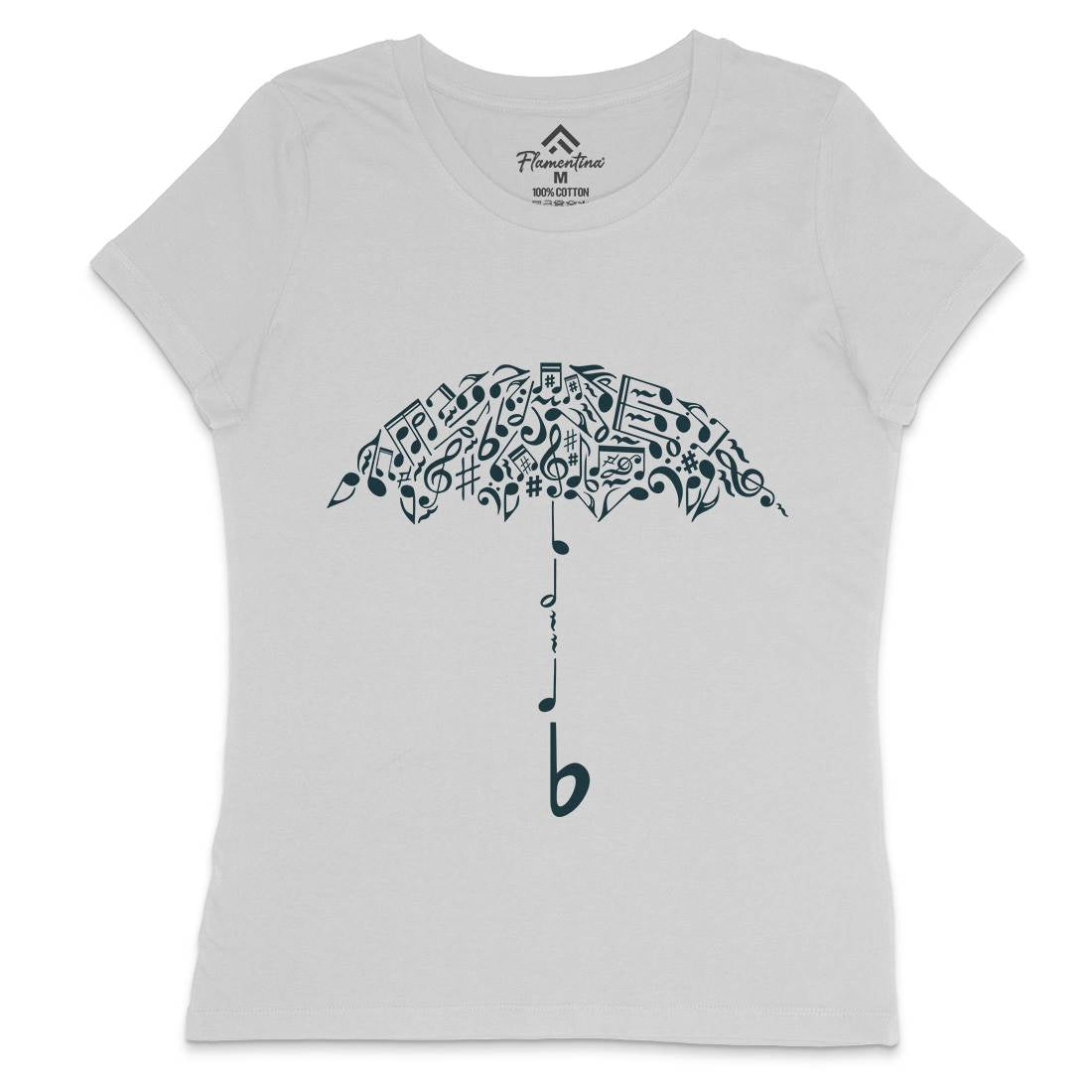 Sound Of Rain Womens Crew Neck T-Shirt Music B084