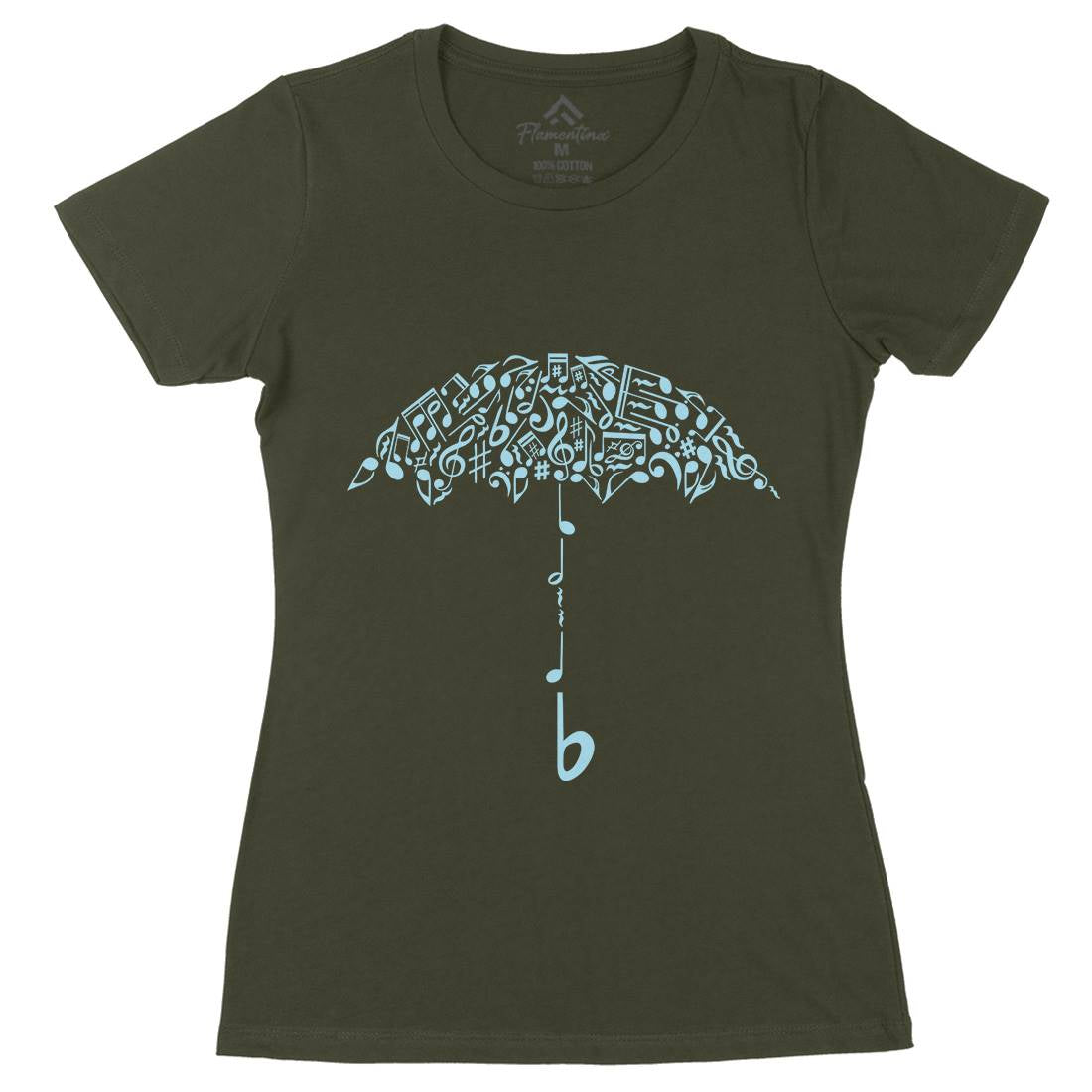 Sound Of Rain Womens Organic Crew Neck T-Shirt Music B084