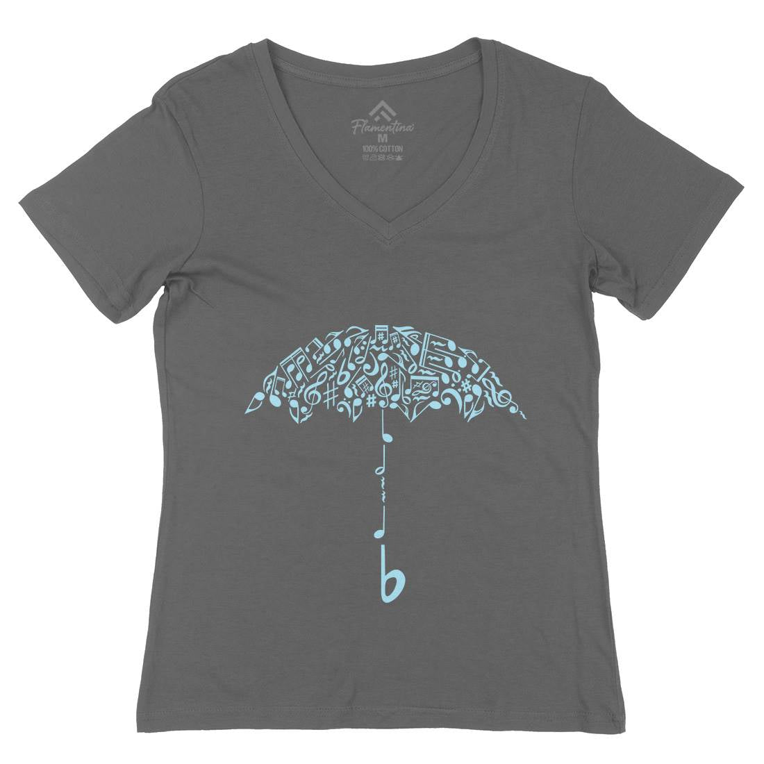 Sound Of Rain Womens Organic V-Neck T-Shirt Music B084