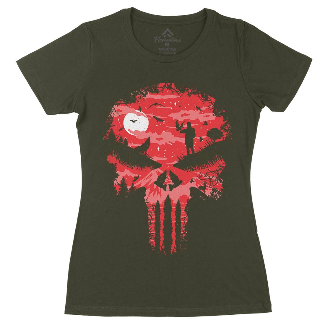 Stand And Bleed Womens Organic Crew Neck T-Shirt Horror B085