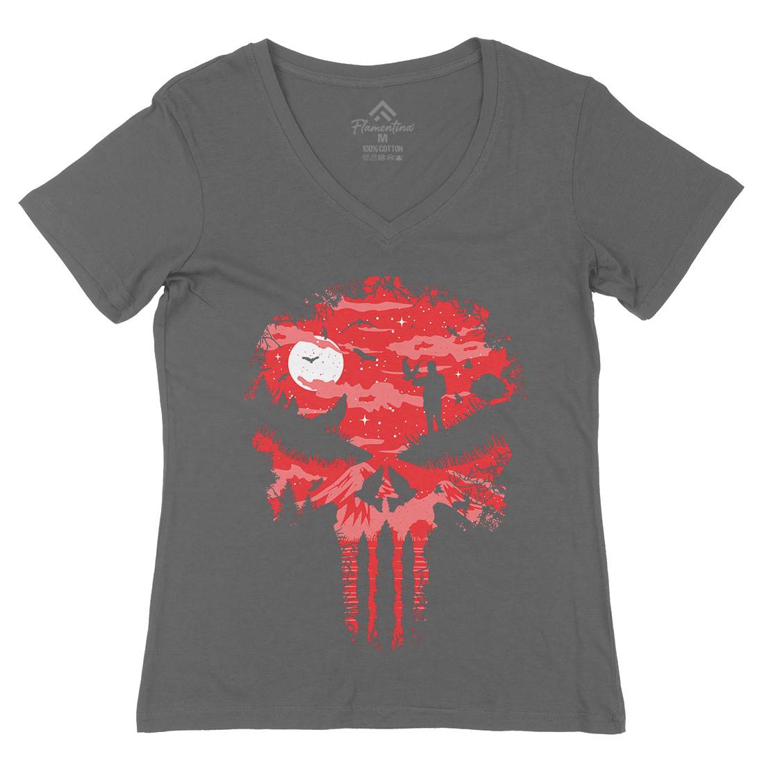Stand And Bleed Womens Organic V-Neck T-Shirt Horror B085