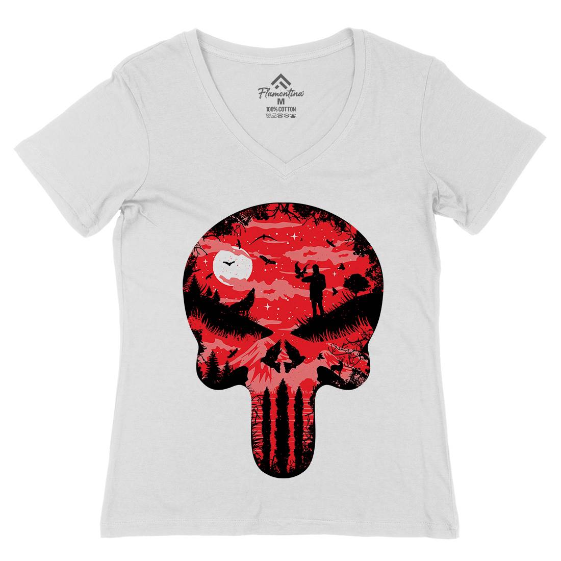 Stand And Bleed Womens Organic V-Neck T-Shirt Horror B085