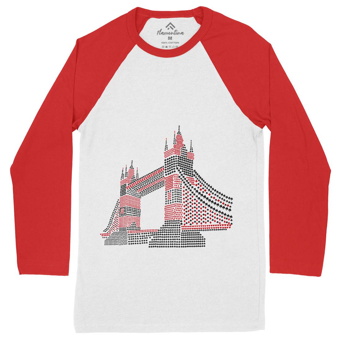 The Bridge Mens Long Sleeve Baseball T-Shirt Retro B086
