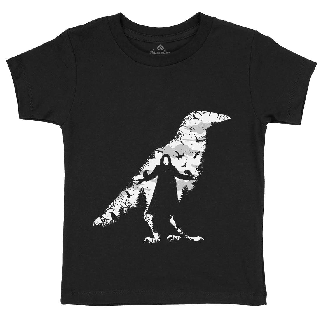 The Crow Kids Organic Crew Neck T-Shirt Horror B087