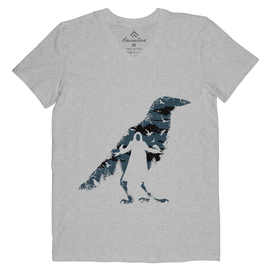 The Crow Mens Organic V-Neck T-Shirt Horror B087