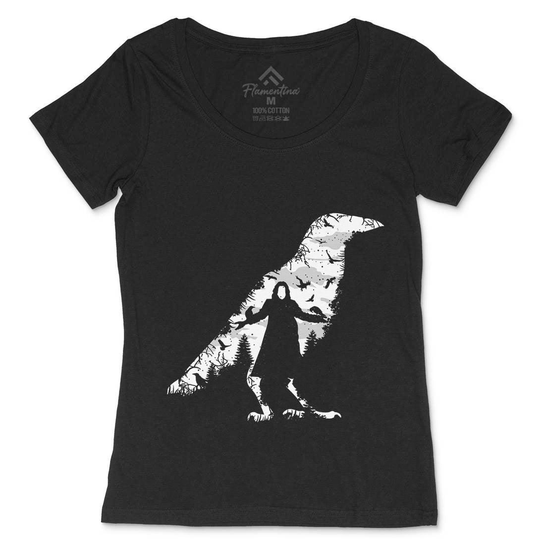 The Crow Womens Scoop Neck T-Shirt Horror B087