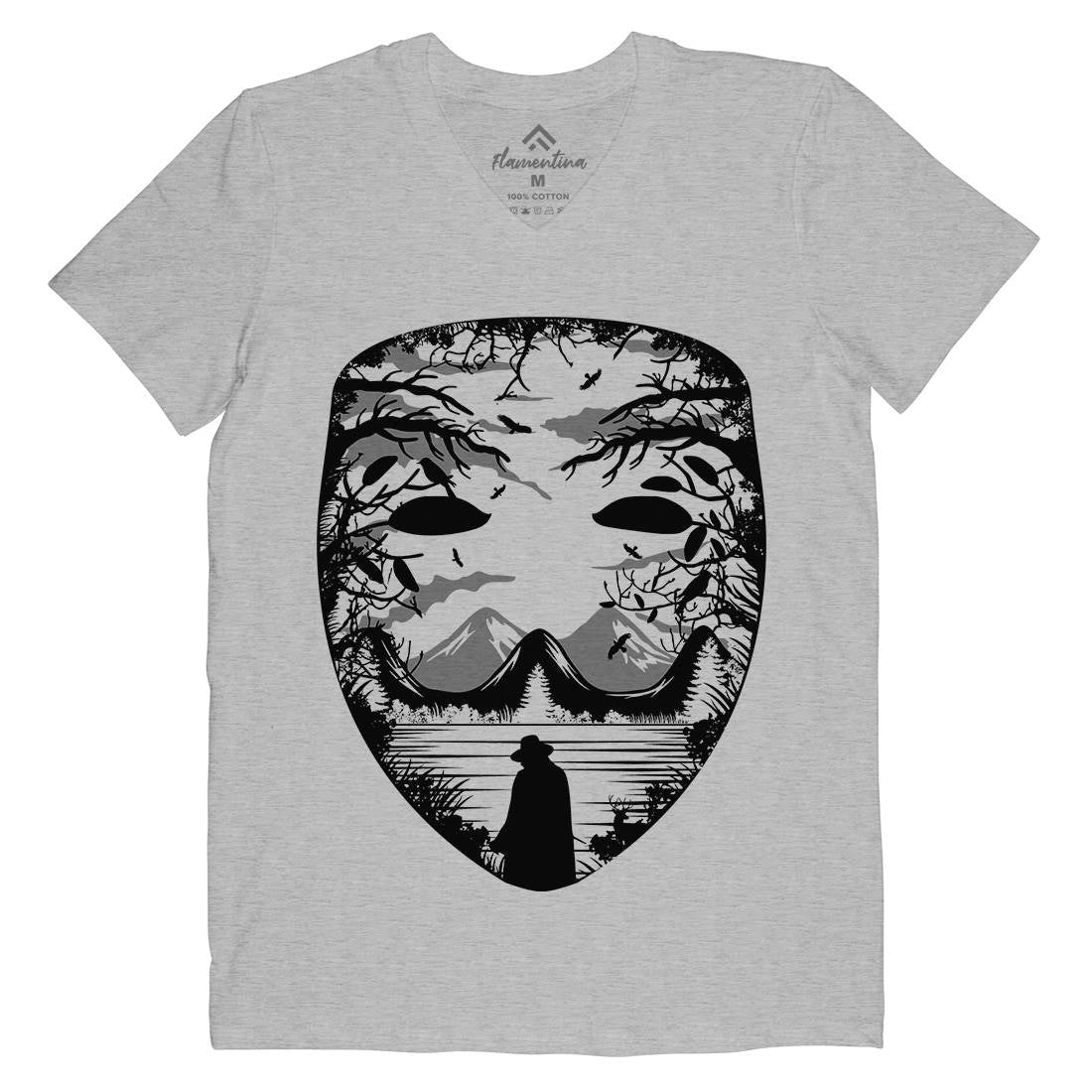 The Mask Mens V-Neck T-Shirt Horror B088