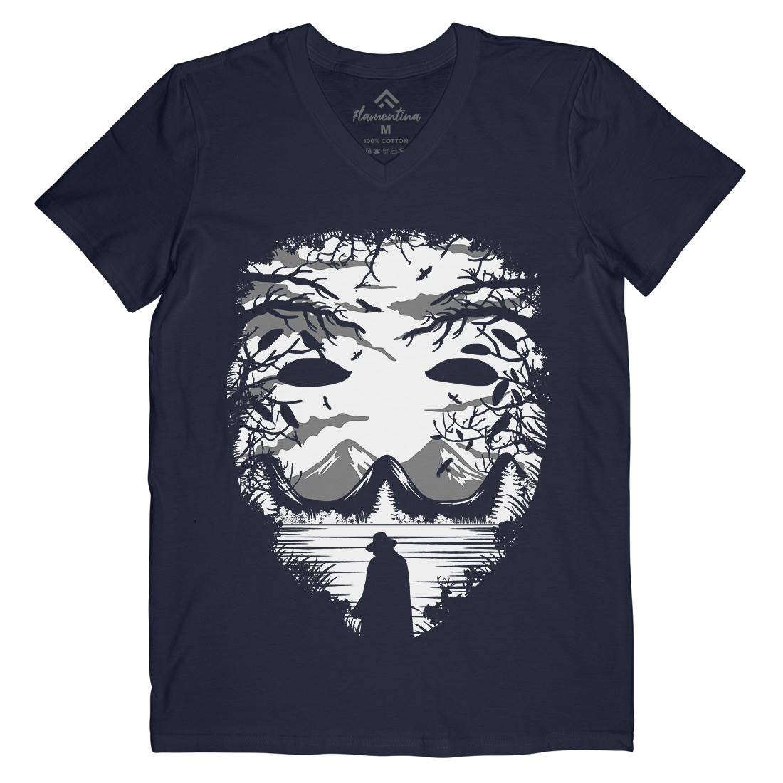 The Mask Mens V-Neck T-Shirt Horror B088