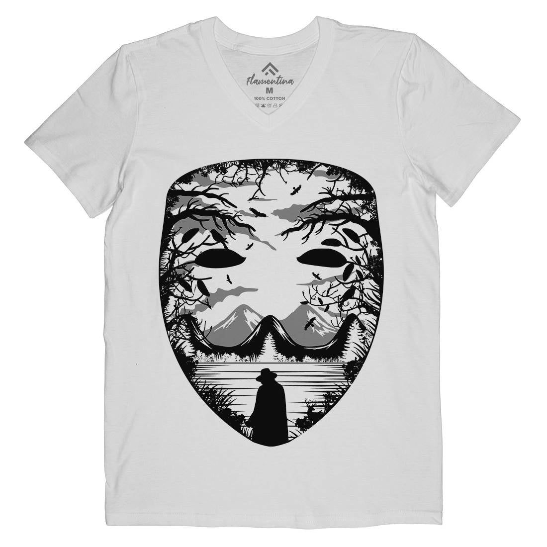 The Mask Mens Organic V-Neck T-Shirt Horror B088
