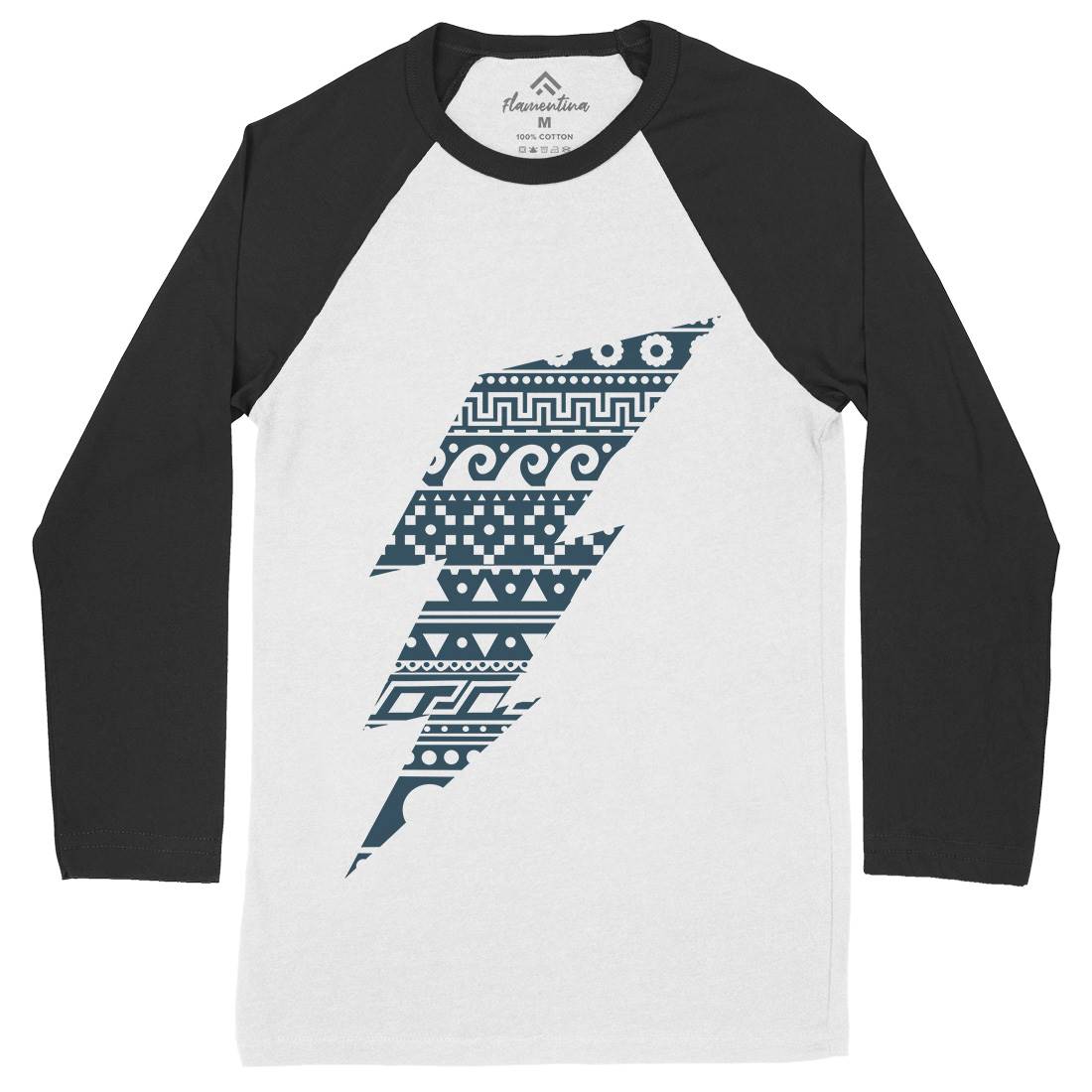 Thunderbolt Mens Long Sleeve Baseball T-Shirt Retro B089